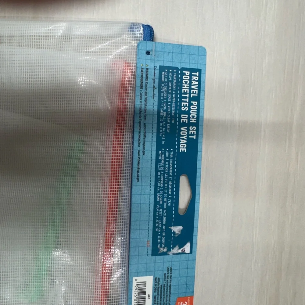Travel Tablet Accessory Pouch - Clear